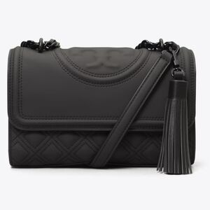 Tory Burch Small Black Matte Fleming Convertible Bag